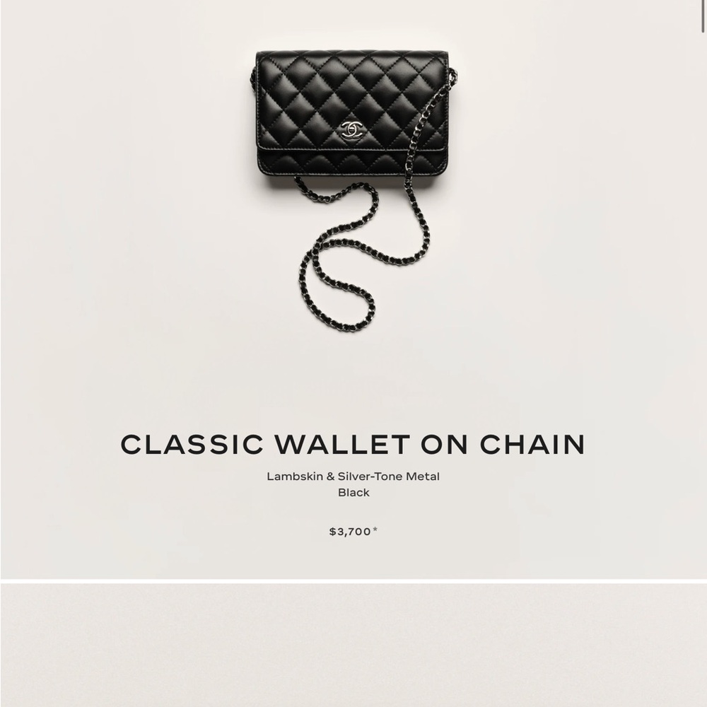 Chanel black wallet on chain Lambskin & Silver-Tone Metal
Black - Picture 4 of 12